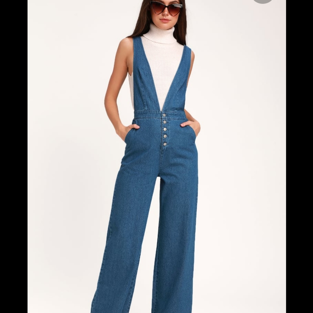 Lulu's jumpsuit 100 percent cotton jean